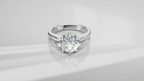 Grooved Low Profile Solitaire Engagement Ring [Made to Order]