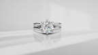 Grooved Low Profile Solitaire Engagement Ring [Made to Order]