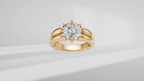 Grooved Low Profile Solitaire Engagement Ring [Made to Order]