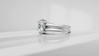 Grooved Low Profile Solitaire Engagement Ring [Made to Order]