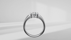 Grooved Low Profile Solitaire Engagement Ring [Made to Order]