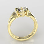 Grooved Low Profile Solitaire Engagement Ring [Made to Order]